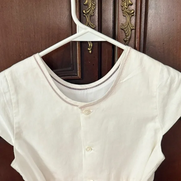 EDGEHILL COLLECTION Cream Dress with Pink Sash Flower Girl Easter Size 6X NWT - Picture 8 of 10